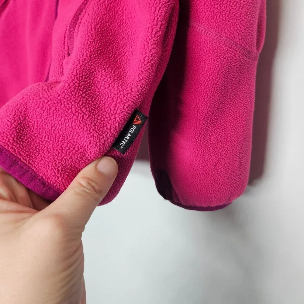 Helly Hansen Pink Fleece Jacket 100% Polyester Full Zip Thumbholes Sz 9‎ 9 years